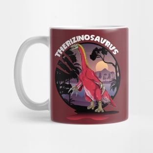 Therizinosaurus Dinosaur Design With Background Mug